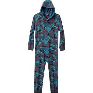 KAVU One Der Suit onesie one piece pajama with hoodie size small